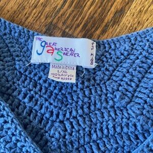 Blue Knit poncho by The Great American Sweater